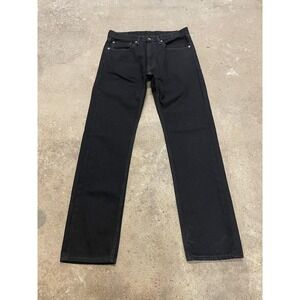 Levis 505 Jeans Mens 34x34 Black Denim Regular Straight Leg Zip Fly Dark Wash